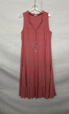 Kate & Sam Maxi Dress Medium Long Aline Sleeveless Boho Embroidered